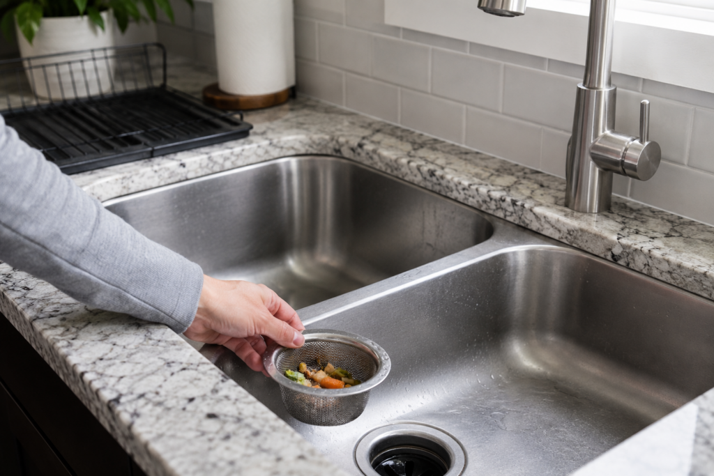 kitchen sink clogs, drain cleaning, garbage disposal, plumbing maintenance, clogged drain prevention